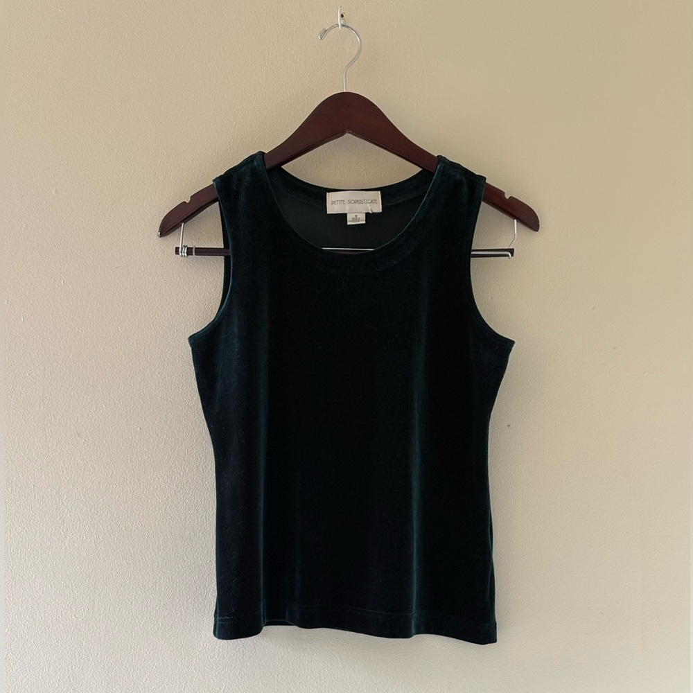 Petite Sophisticate Black Velvet Tank Top